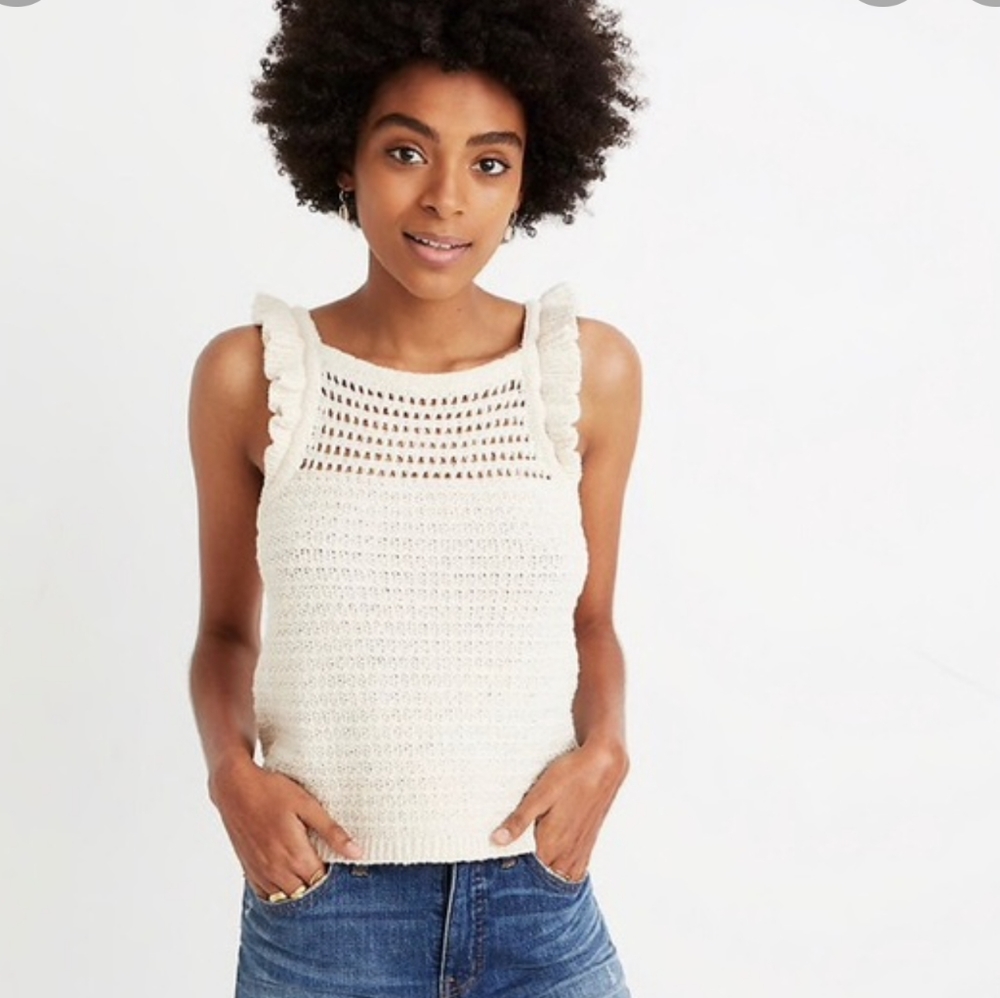 MADEWELL ruffled crochet top